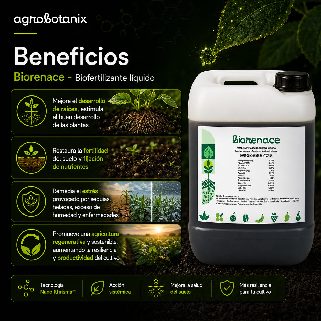 Biorenace - Biofertilizante líquido