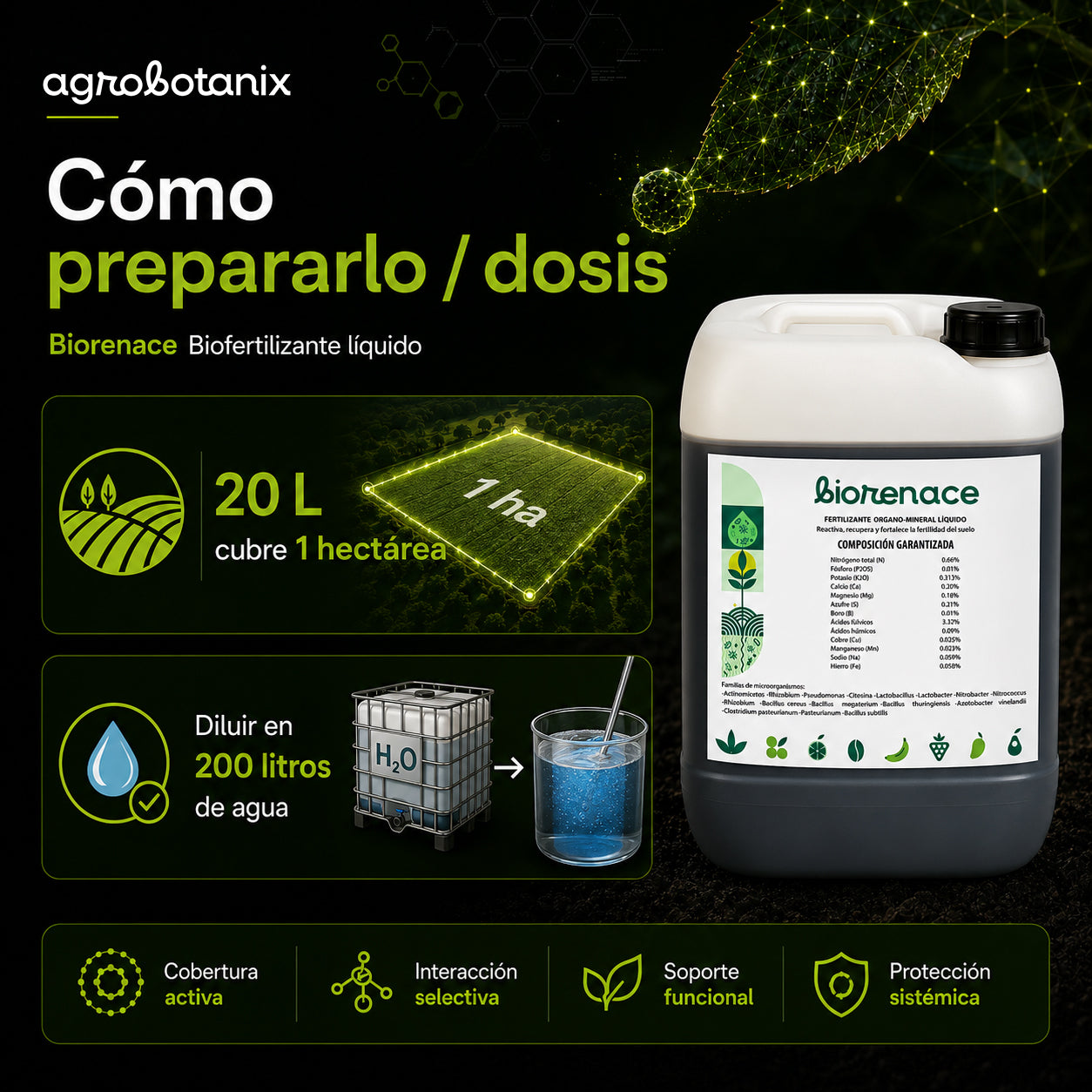 Biorenace - Biofertilizante líquido