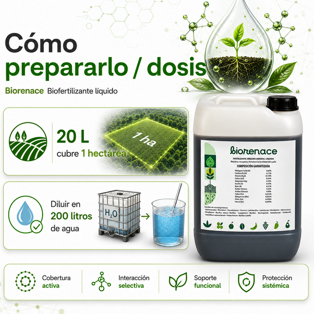 Biorenace - Biofertilizante líquido