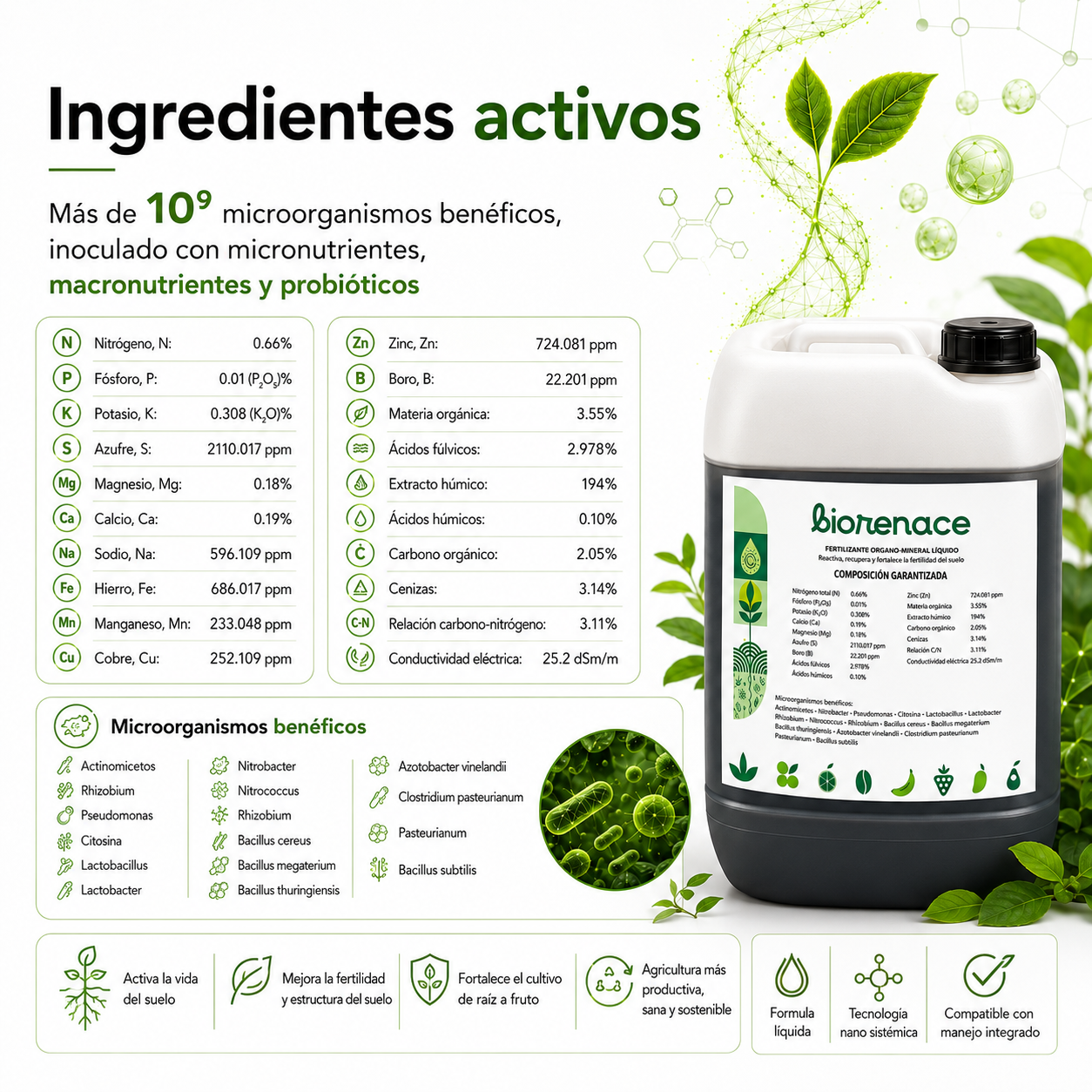 Biorenace - Biofertilizante líquido